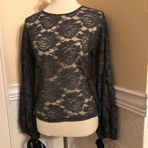 Grey lace top